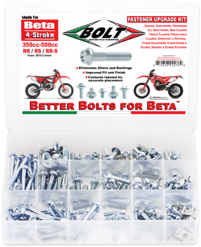 BOLT Pro Pack Beta 4-Stroke Engine & Frame Fastener Kit (Part BTPP-4T)