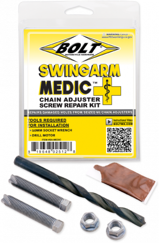 BOLT Swingarm Medic Chain Adjuster Repair Kit - M8 to M10 Thread Conversion