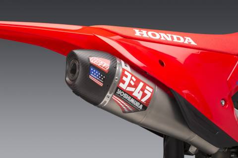 YOSHIMURA RS-12 STAINLESS SLIP-ON EXHAUST, W/ STAINLESS MUFFLER CRF450R/RX '21-24