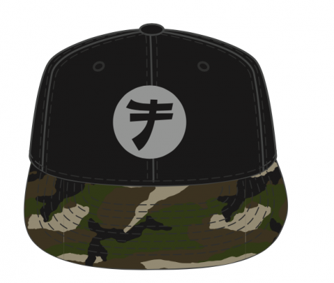 Tokyomods Snapback Hat Black / Green Camo w/Grey Logo