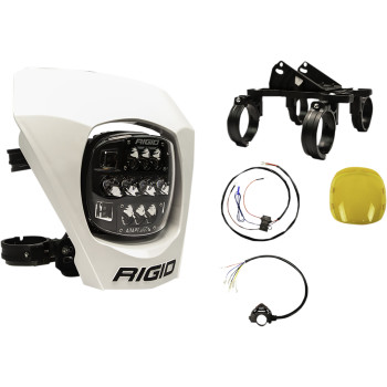 RIGID INDUSTRIES ADAPT WX MOTO LED LIGHT KIT w/ WHITE NUMBER PLATE