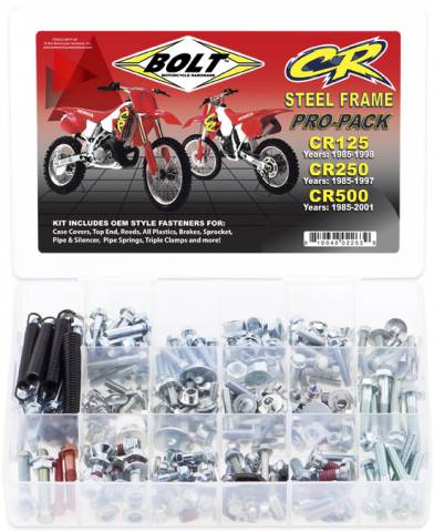 BOLT HARDWARE PRO-PACK KIT: HONDA CR STEEL FRAME