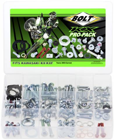 BOLT HARDWARE PRO-PACK KIT: KAWASAKI KX/KXF '03-25