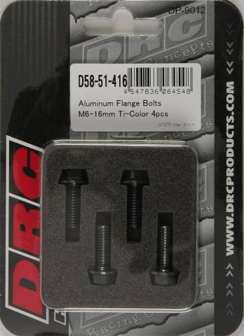 DRC ALUMINUM FLANGE BOLTS TITANIUM M6X16MM 4/PK