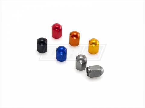 DRC ALUMINUM VALVE CAPS 2PK ORANGE