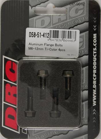 DRC ALUMINUM FLANGE BOLTS TITANIUM M6X12MM 4/PK