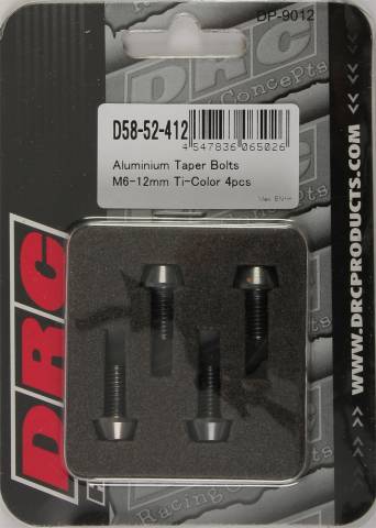 DRC ALUMINUM TAPER BOLTS TITANIUM M6X12MM 4/PK