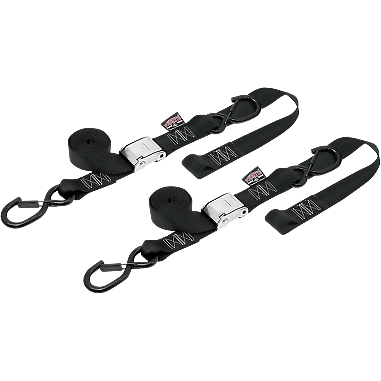 POWERTYE TIE-DOWN CAM SEC HOOK SOFT-TYE 1.5"X6' BLACK/BLACK PAIR