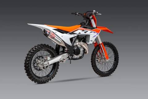 KTM/HUSQVARNA 250/350/450 '23-25 YOSHIMURA RS-12 STAINLESS SLIP-ON EXHAUST, W/ ALUMINUM MUFFLER