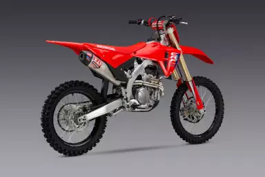 Main image of item: YOSHIMURA CRF250R / RX 2025 RS-12 STAINLESS FULL EXHAUST, W/ STAINLESS MUFFLER - IN STOCK