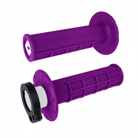 ODI MX V2 LOCK-ON HALF WAFFLE GRIPS PURPLE