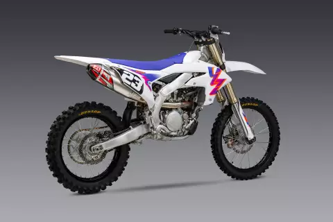 YOSHIMURA YZ250F '24-25 RS-4 STAINLESS SLIP-ON EXHAUST, W/ ALUMINUM MUFFLER