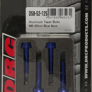 DRC ALUMINUM TAPER BOLTS BLUE M6X25MM 4/PK