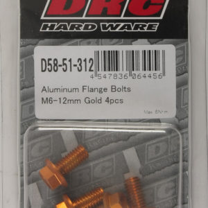 DRC ALUMINUM FLANGE BOLTS GOLD M6X12MM 4/PK