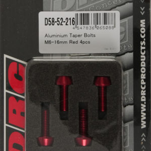 DRC ALUMINUM TAPER BOLTS RED M6X16MM 4/PK