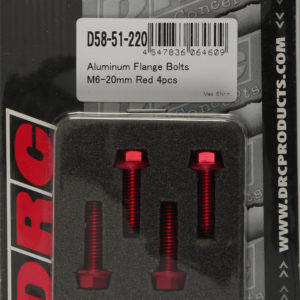 DRC ALUMINUM FLANGE BOLTS RED M6X20MM 4/PK