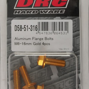 DRC ALUMINUM FLANGE BOLTS GOLD M6X16MM 4/PK