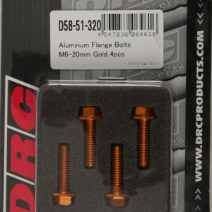 DRC ALUMINUM FLANGE BOLTS GOLD M6X20MM 4/PK