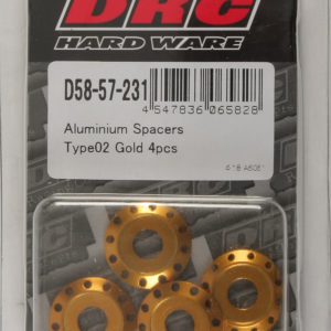 DRC ALUMINUM SPACERS TYPE 2 GOLD M6X12MM 4/PK