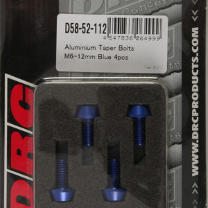 DRC ALUMINUM TAPER BOLTS BLUE M6X12MM 4/PK