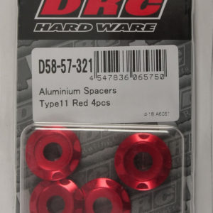 DRC ALUMINUM SPACERS TYPE 11 RED M6X12MM 4/PK