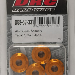 DRC ALUMINUM SPACERS TYPE 11 GOLD M6X12MM 4/PK