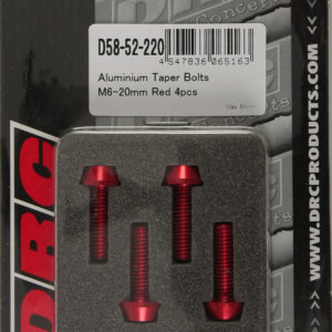 DRC ALUMINUM TAPER BOLTS RED M6X20MM 4/PK