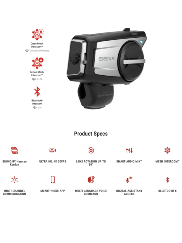 SENA 50C MOTORCYCLE INTERCOM & 4K CAMERA SYSTEM